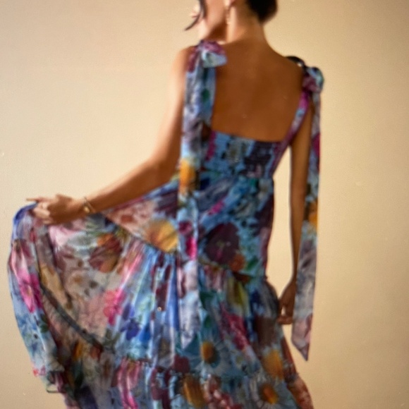 A6 - #281 Francesca's AUDREY PARKS LT BLUE FLORAL MAXI DRESS - Picture 9 of 11